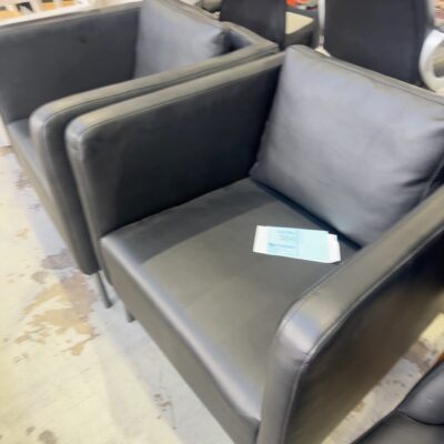 EX STAGING - BLACK PU ARMCHAIR SOLD AS IS
