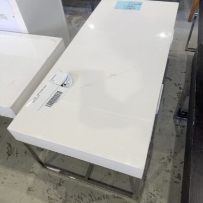 EX STAGING - WHITE RECTANGLE COFFEE TABLE SOLD AS IS