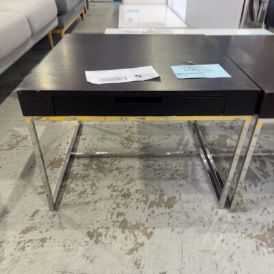 EX STAGING - WALNUT LAMINATE BEDSIDE TABLE, SOLD AS IS
