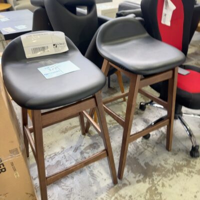 EX STAGING - BLACK PU BAR STOOL, SOLD AS IS