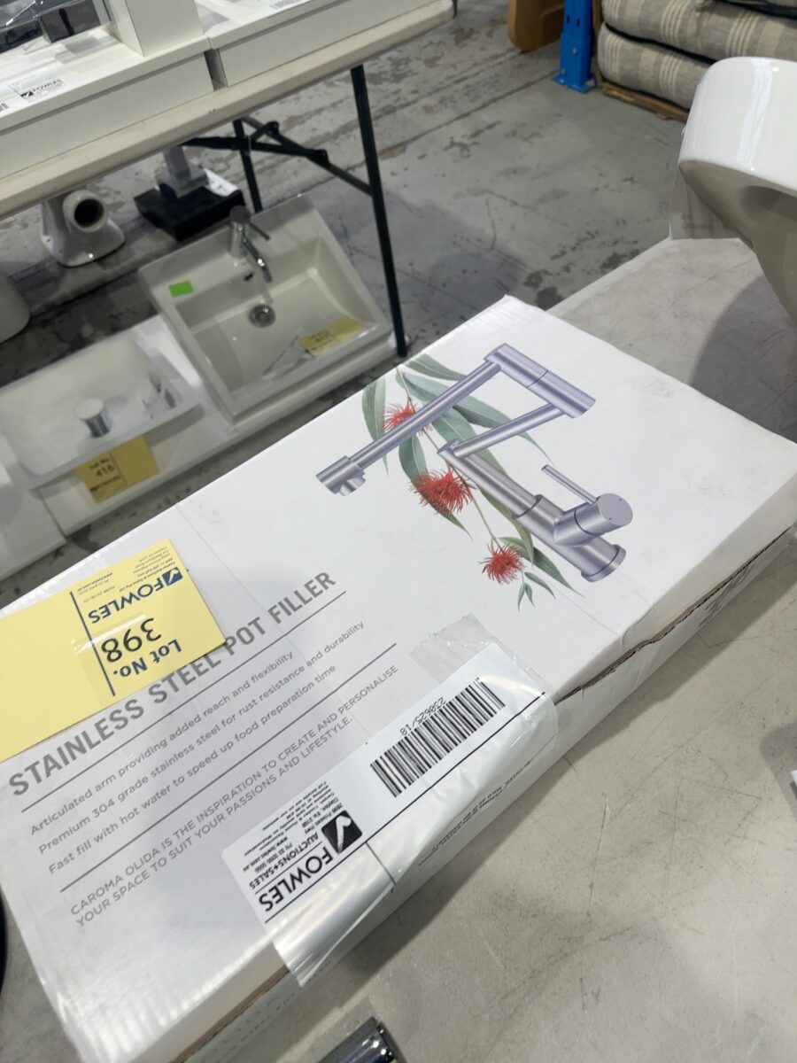 EX DISPLAY CAROMA OLIDA S/STEEL SWIVEL POT FILLER, SOLD AS IS NO WARRANTY