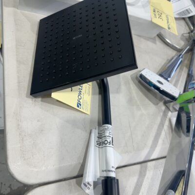 EX DISPLAY METHVEN BLACK SHOWER HEAD & ARM, SOLD AS IS NO WARRANTY