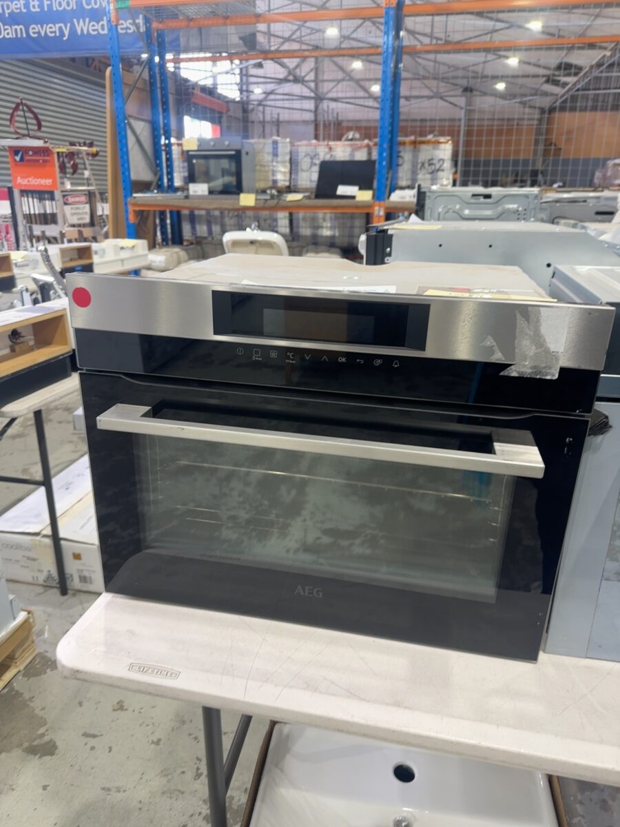 EX DISPLAY AEG KPK74222OM 450MM SENSECOOK PYROLUXE OVEN, SOLD AS IS NO WARRANTY