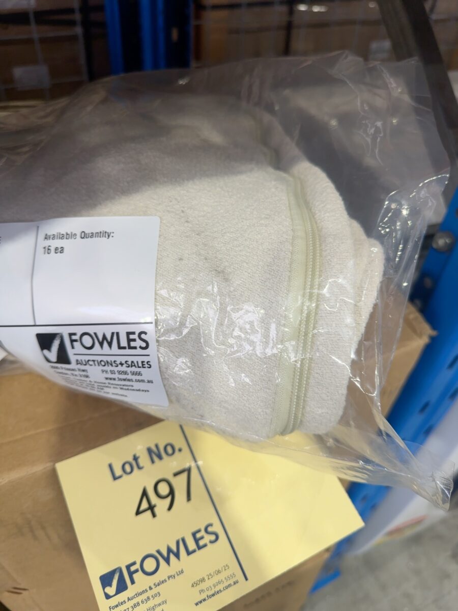 NEW SOFT OTTOMAN, 60CM X 35CM, WHITE (BEANS NOT INCLUDED)