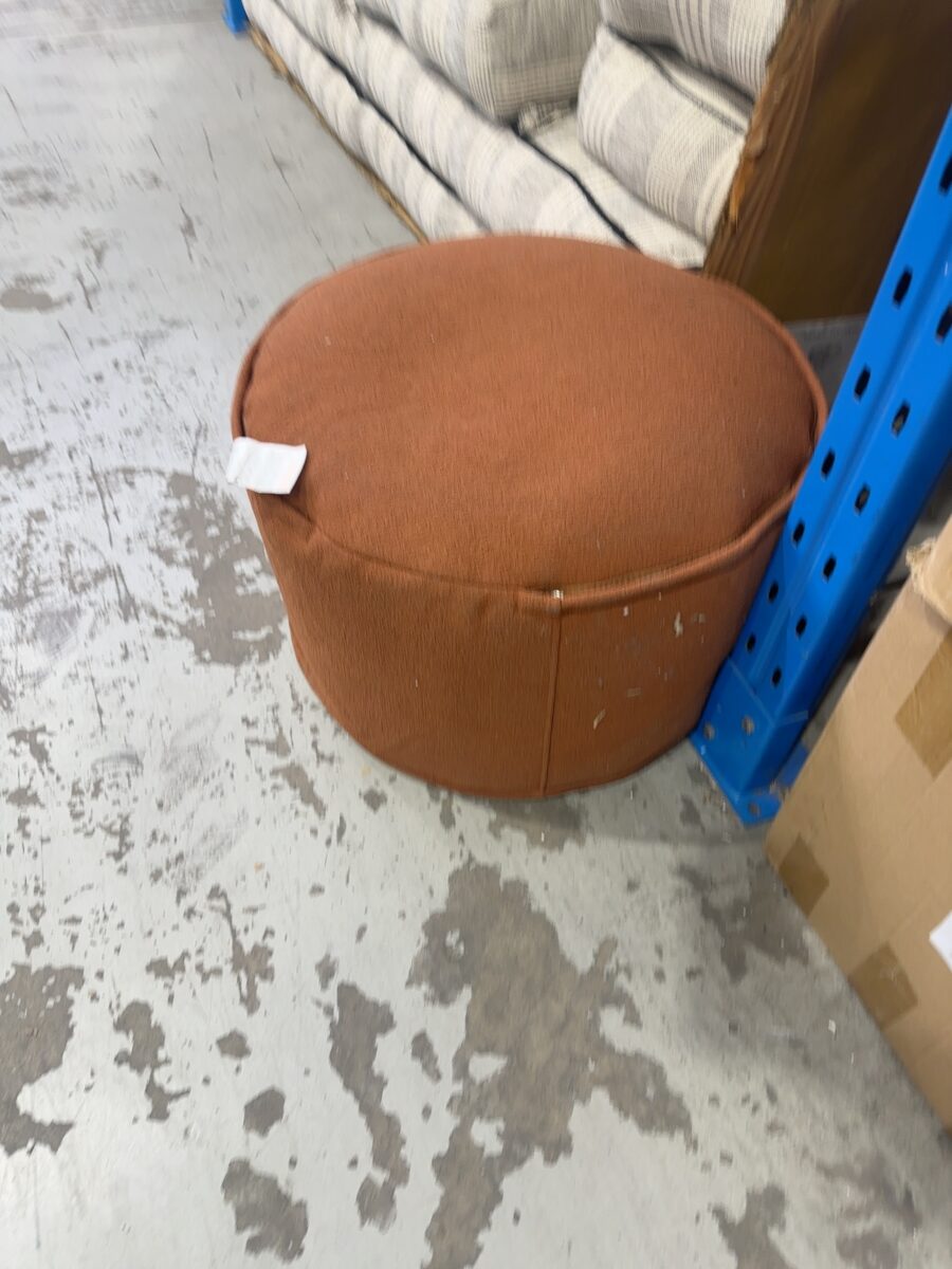 NEW SOFT OTTOMAN, 60CM X 35CM, WHITE (BEANS NOT INCLUDED)