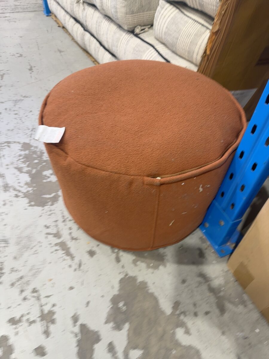 NEW SOFT OTTOMAN, 60CM X 35CM, CHOCOLATE (BEANS NOT INCLUDED)