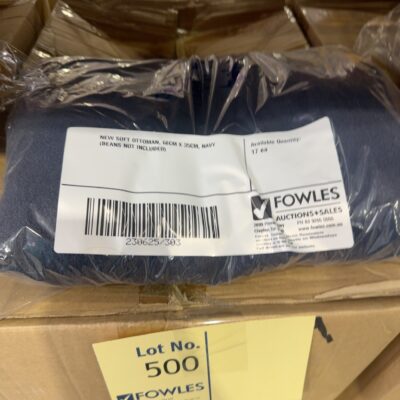 NEW SOFT OTTOMAN, 60CM X 35CM, NAVY (BEANS NOT INCLUDED)