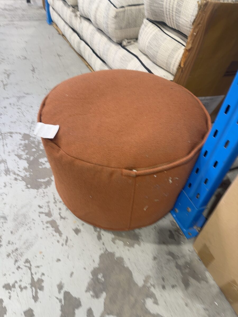 NEW SOFT OTTOMAN, 60CM X 35CM, RUST (BEANS NOT INCLUDED)
