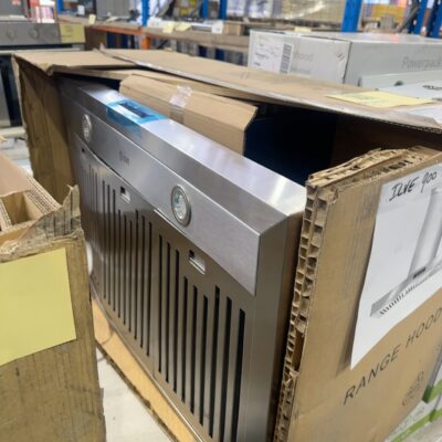 EX DISPLAY ILVE IVN900X 900MM SQUARE RANGE HOOD, SOLD AS IS NO WARRANTY **DAMAGED STOCK, DENT ON FASCIA.**