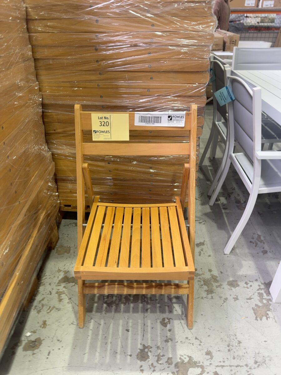 EX HIRE TIMBER FOLDING EVENT CHAIR, SOLD AS IS