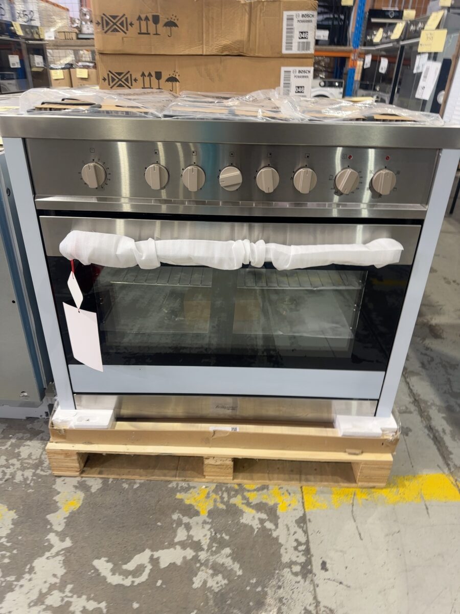 NEW TECHNIKA BELISSIMO B9GEFTSS-5 900MM FREESTANDING DUAL FUEL OVEN, SOLD AS IS NO WARRANTY