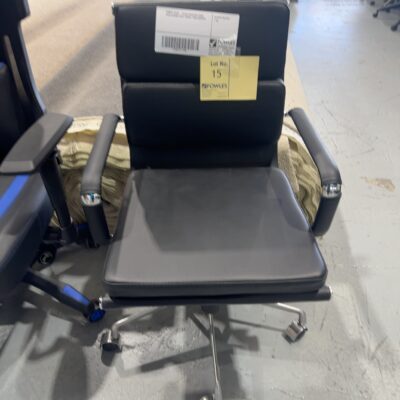 SAMPLE CHAIR - BLACK EXECUTIVE CHAIR WITH CHROME BASE, WEIGHT 130KG RRP$269