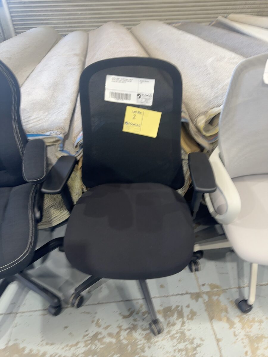 SAMPLE CHAIR - BLACK FABRIC & MESH OFFICE CHAIR, WITH LUMBAR SUPPORT, ADJUSTABLE120KG RRP$179