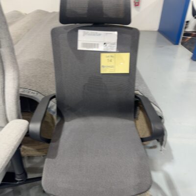 SAMPLE CHAIR - DARK GREY MESH ERGONOMIC HIGH BACK CHAIR, WITH LUMBAR SUPPORT, ADJUSTABLE WEIGHT 130KG RRP9