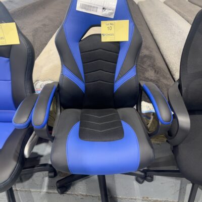 SAMPLE CHAIR - BLACK & BLUE STUDENT GAMING CHAIR, 80KG RRP