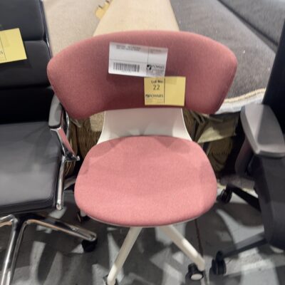 SAMPLE CHAIR - PINK & WHITE OFFICE CHAIR, HEIGHT ADJUSTABLE RRP$199
