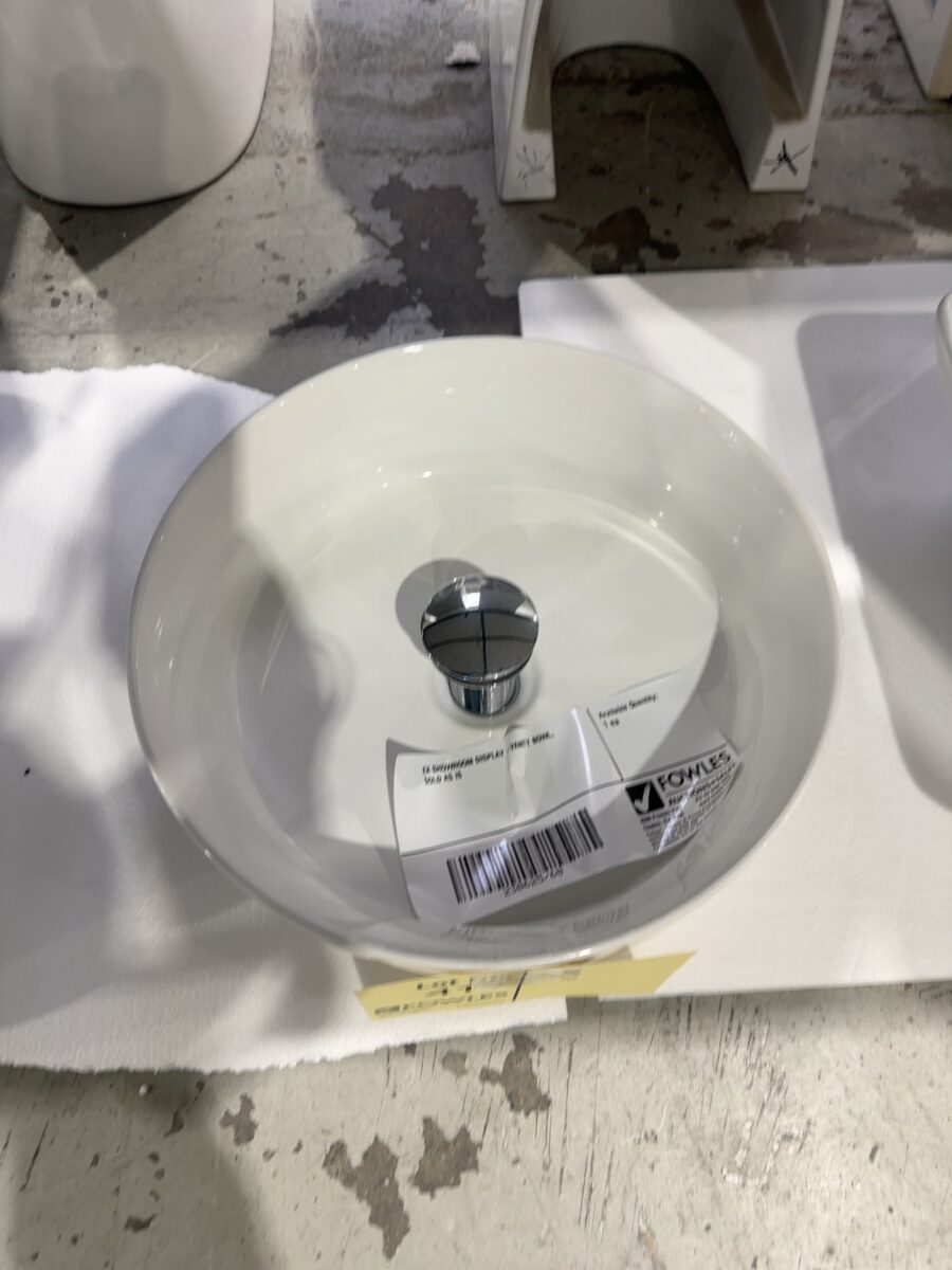 EX SHOWROOM DISPLAY -VANITY BOWL, SOLD AS IS