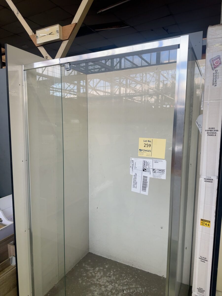 EX DISPLAY SHOWER SCREEN -SEMI FRAMELESS ADJUSTABLE SHOWER SCREEN, 1120 - 1200MM & SIDE 870MM TO 900MM, BIDDER TO REMOVE
