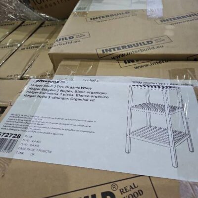 PALLET OF HOLGERS 3 TIER SHELF 672728 ORGANIC WHITE, QTY 29