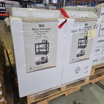 PALLET OF MIA ANTHRACITE BENCH 672308 80CM X 50CM X 75CM QTY 12