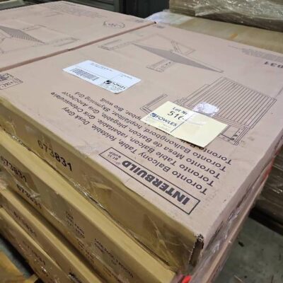 PALLET OF FLIP DOWN BALCONY TABLE 673831, DUSK GREY QTY 18