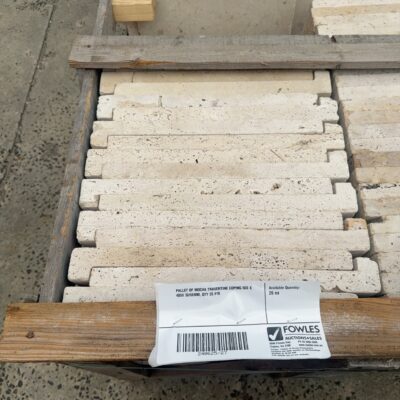 PALLET OF MOCHA TRAVERTINE COPING 600 X 400X 30/60MM, QTY 26 #10