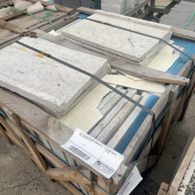 PALLET OF SILVER TRAVERTINE COPING 600 X 400X 30/60MM, QTY 69 #12