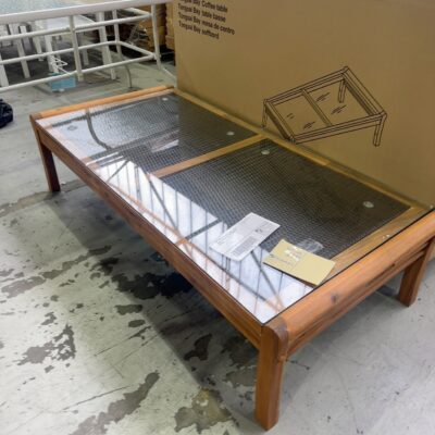 NEW TONGSAI BAY COFFEE TIMBER, ACACIA TIMBER, GOLDEN TEAK, WITH GLASS TOP SOT09304