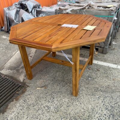 SAMPLE STOCK - ACACIA OCTAGONAL TABLE 1200MM X 1200MM RRP9