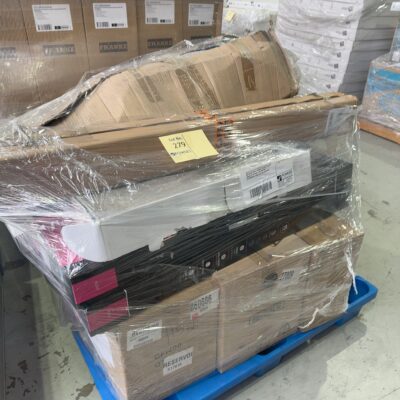 MIXED PALLET OF HARDWARE STORE STOCK, INCLUDING SINKS, PHOENIX SHOWER RAILS,  BOXES OF TAPWARE, MAILMASTER LETTERBOXES, SOLD AS IS NO WARRANTY