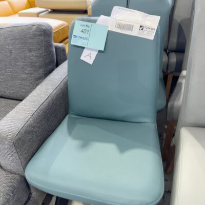 NEW TEAL LEATHER DINING CHAIR