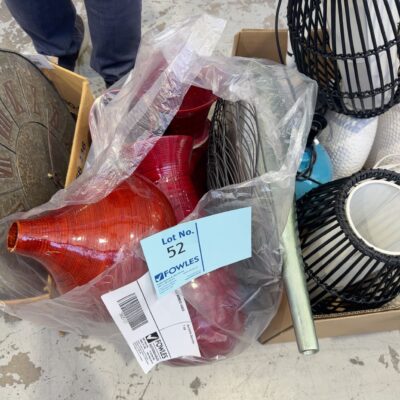 EX STAGING - LOT OF RED BAMBOO VASES SOLD AS IS