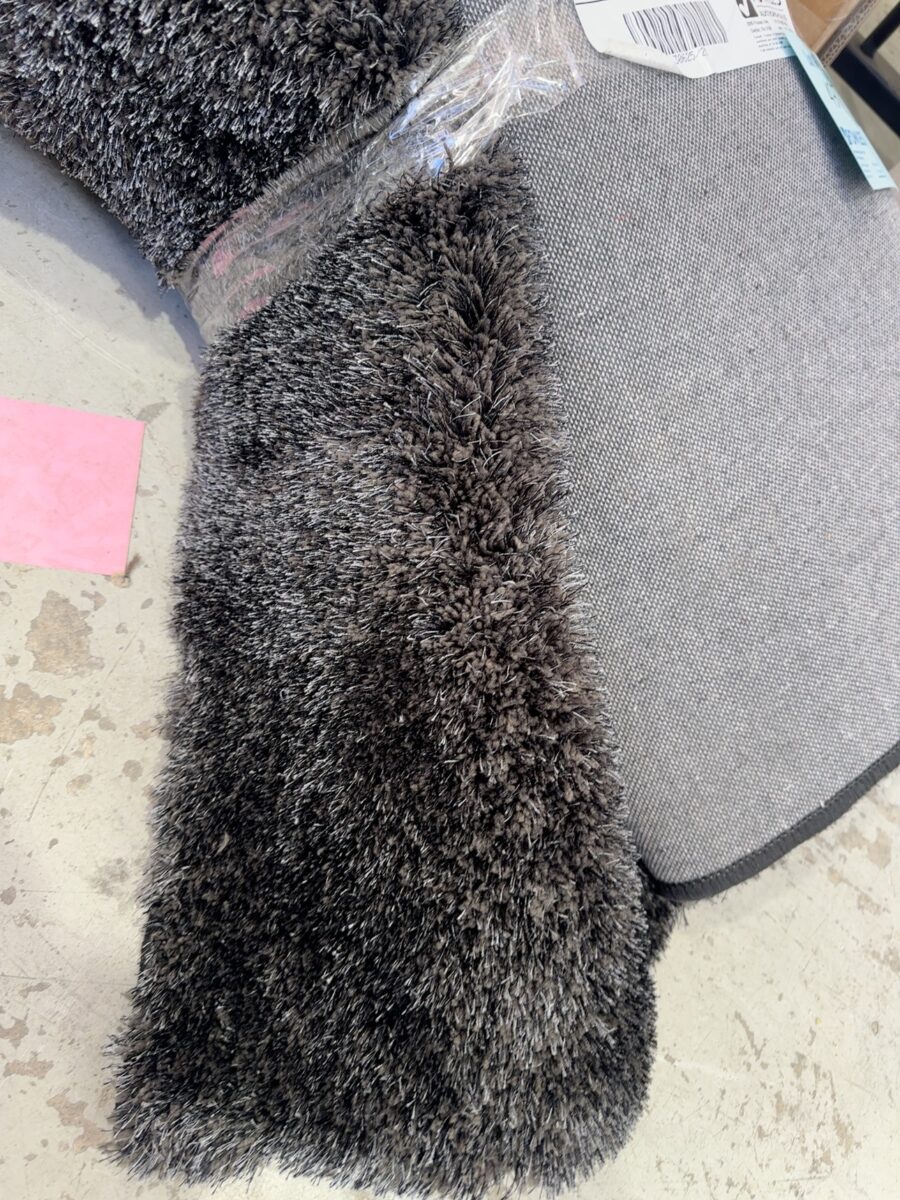NEW LARGE CHARCOAL RUG LONG PLUSH RUG