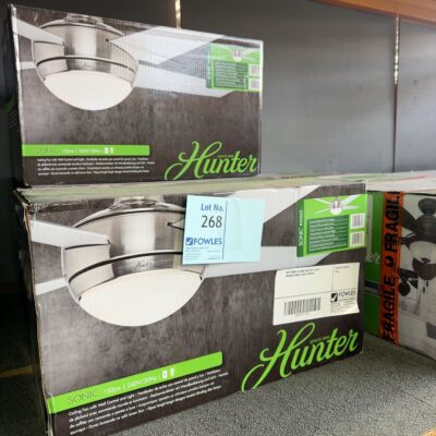 NEW SONIC CEILING FAN WITH LIGHT, BRUSHED NIKEL 50665 RRP9