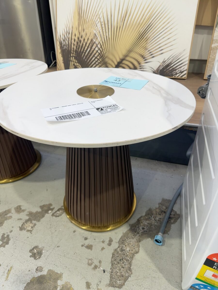 EX STAGING - ROUND SIDE TABLE, SOLD AS IS