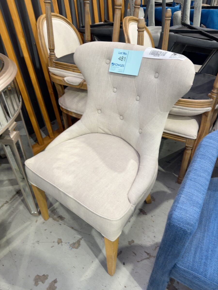 EX STAGING - CREAM DINING CHAIR SOLD AS IS