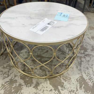 EX STAGING - MARBLE COFFEE TABLE, MARKS, SOLD AS IS