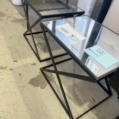 EX STAGING - GLASS SIDE TABLE, SOLD AS IS