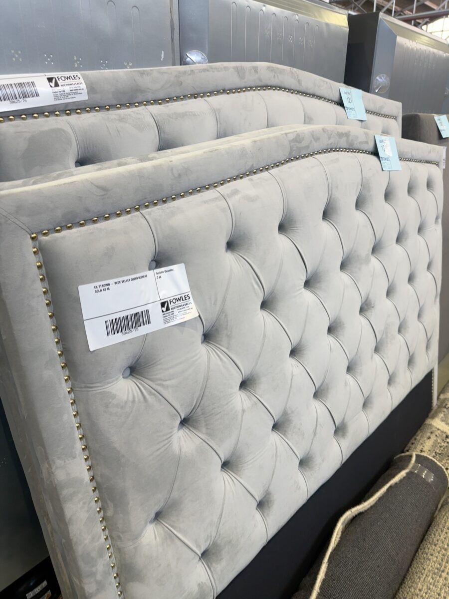 EX STAGING - BLUE VELVET QUEEN BEDHEAD SOLD AS IS