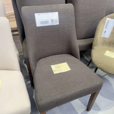 EX STAGING - BROWN FABRIC DINING CHAIR, SOLD AS IS