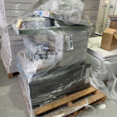 MIXED PALLET OF HARDWARE STORE STOCK, INCLUDING SINKS, PHOENIX TWIN SHOWER RAILS, CAROMA BASINS, KDK TOILET BASES, SOLD AS IS NO WARRANTY