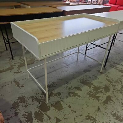 SAMPLE STOCK - WHITE 2 DRAWER DESK RRP9