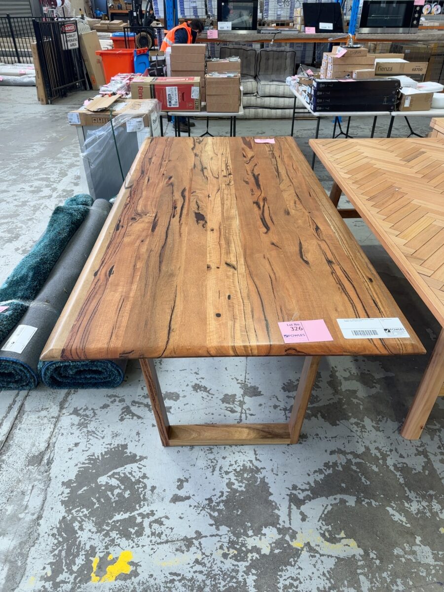 EX DISPLAY JINDALEE 2500MM MARRI TIMBER DINING TABLE, SOLD AS IS