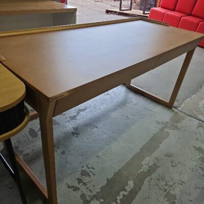 SAMPLE STOCK - OAK VENEER DESK WITH SOLID ASH, 2 DRAWERS, 1500MM WIDE RRP9