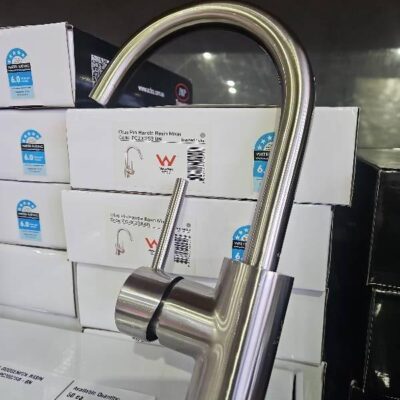 NEW OTUS PIN HANDLE GOOSENECK BASIN MIXER, BRUSHED NICKEL PC2002SB-BN