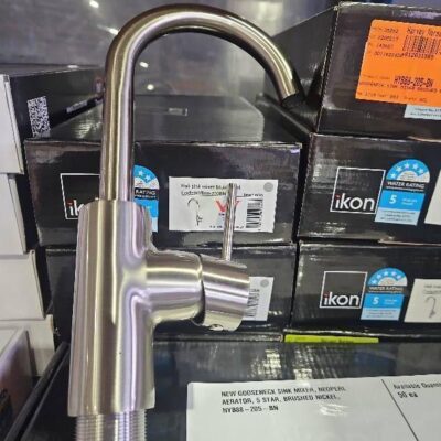 NEW GOOSENECK SINK MIXER, NEOPERL AERATOR, 5 STAR, BRUSHED NICKEL, HYB88-205-BN