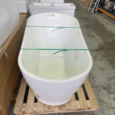 EX DISPLAY FREESTANDING BATH SOLD AS IS SOME MARKS- CAROMA BLANC 1700MM DEEP ANGLED BATH RRP54