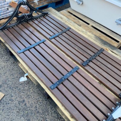 PALLET OF WITH WALL MOUNTED PARK BENCH SEAT, SOLD AS IS