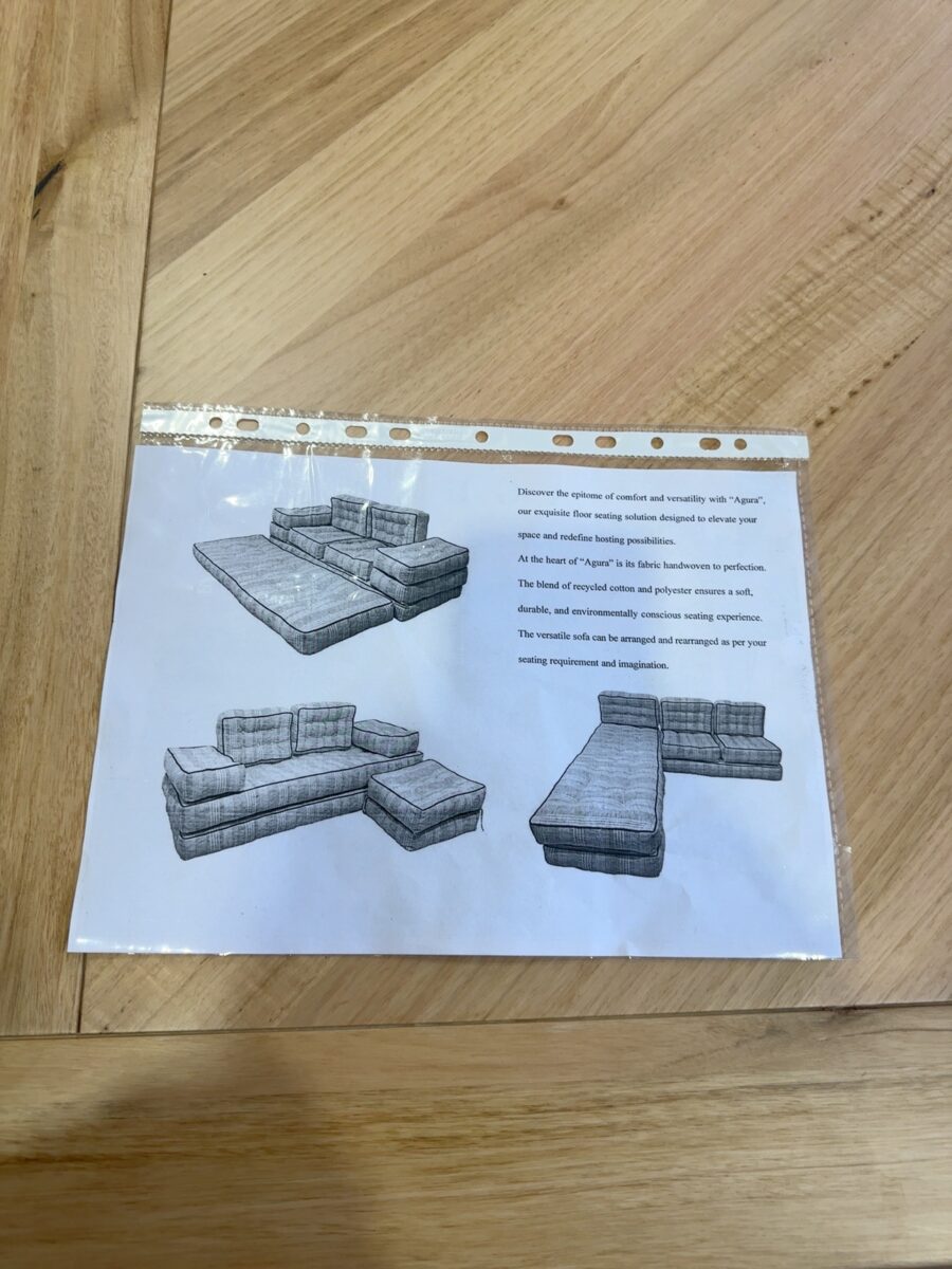 NEW AGURA MODULAR SEATING, 10 PIECE MODLAR GREY & WHITE RRP$1499