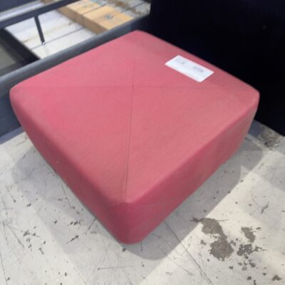 EX DISPLAY BURGUNDY RED SQUARE OUTDOOR OTTOMAN, SOLD AS IS